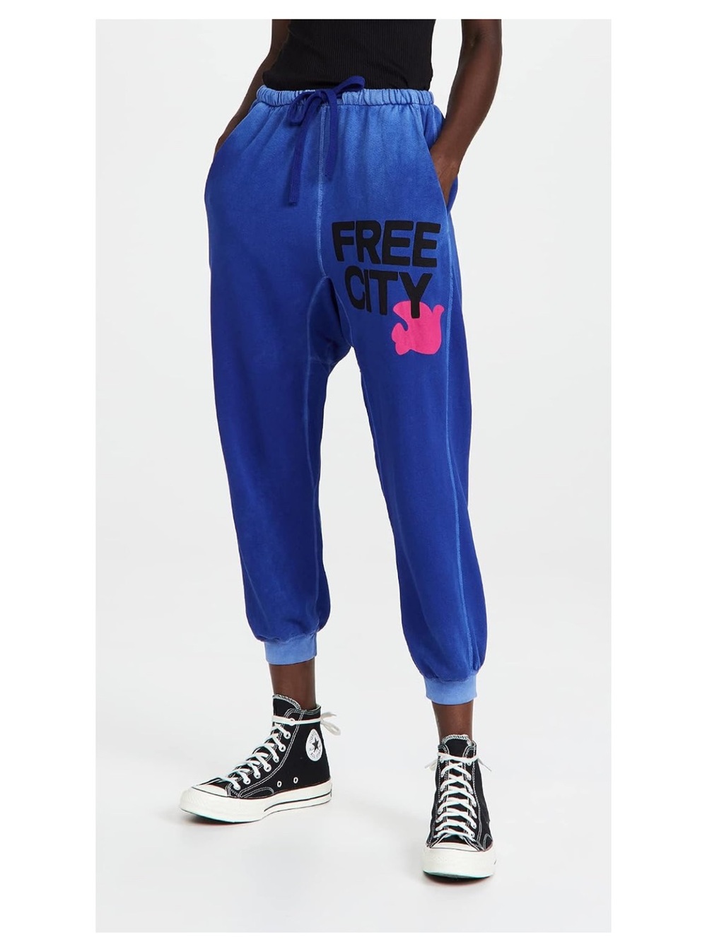 freecity Royal Blue Track Joggers with Pink Logo - Picture 2 of 15